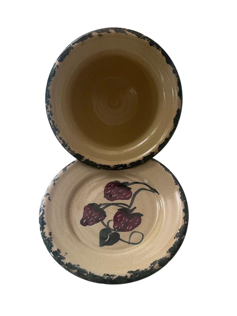 Vintage Contemporary Pottery Inc Rustic Strawberry Motif Hand painted